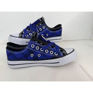 Collection'O Kids Plaid Canvas Sneakers Blue Black Lace‎ Up Size 5 NWT